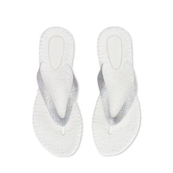 IJH Flip Flop Big Glitter White