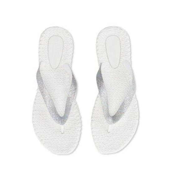 IJH Flip Flop Big Glitter White