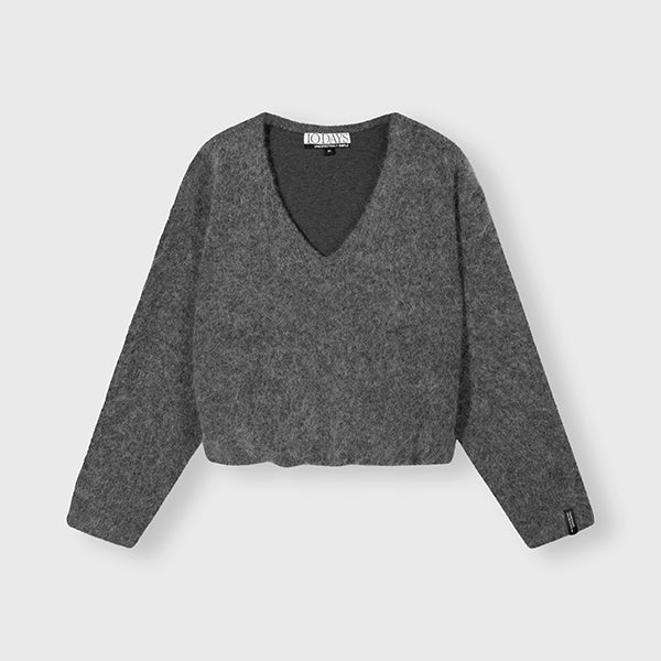10Days pleat hairy knit sweater