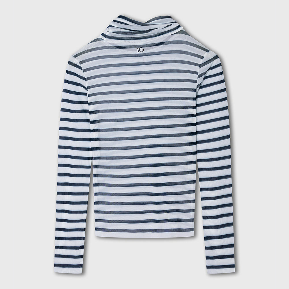 10 Days Mesh Longsleeve Stripes