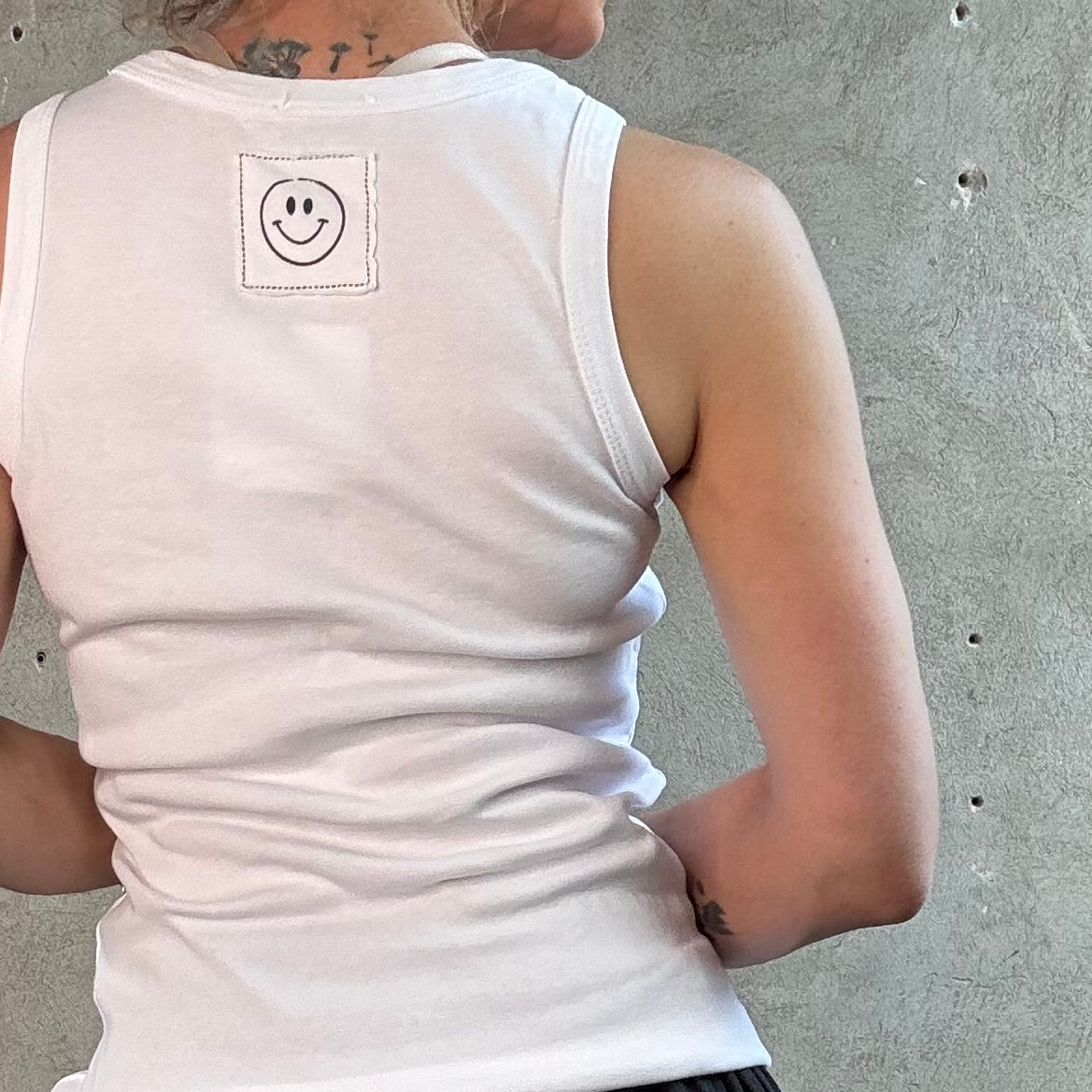 Tank Top Smiley Weiß