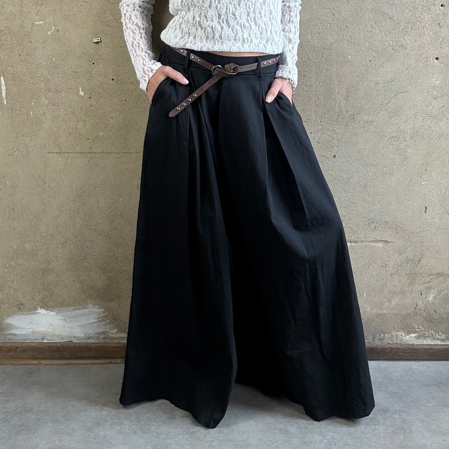 Wideleg Trouser Black