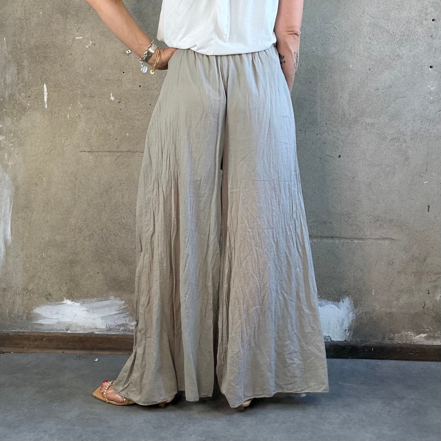 Weite Hose Taupe