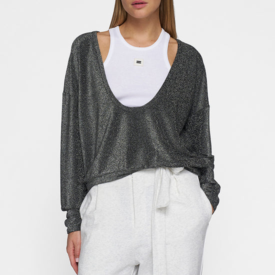 10 Days deep neck sweater glitter