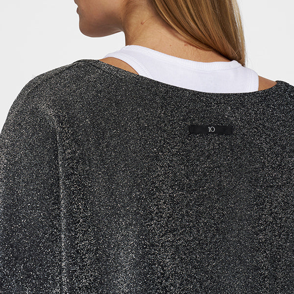 10 Days deep neck sweater glitter