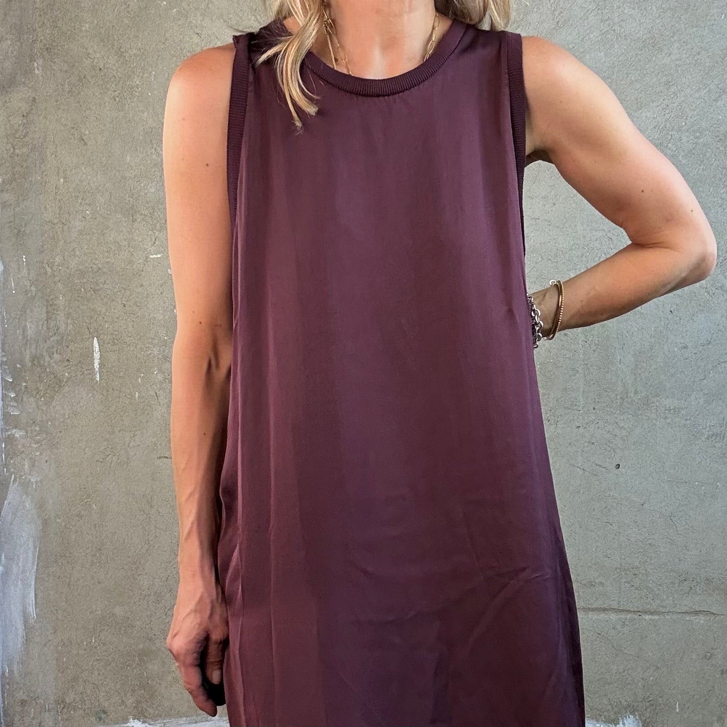 Satin Kleid Lang