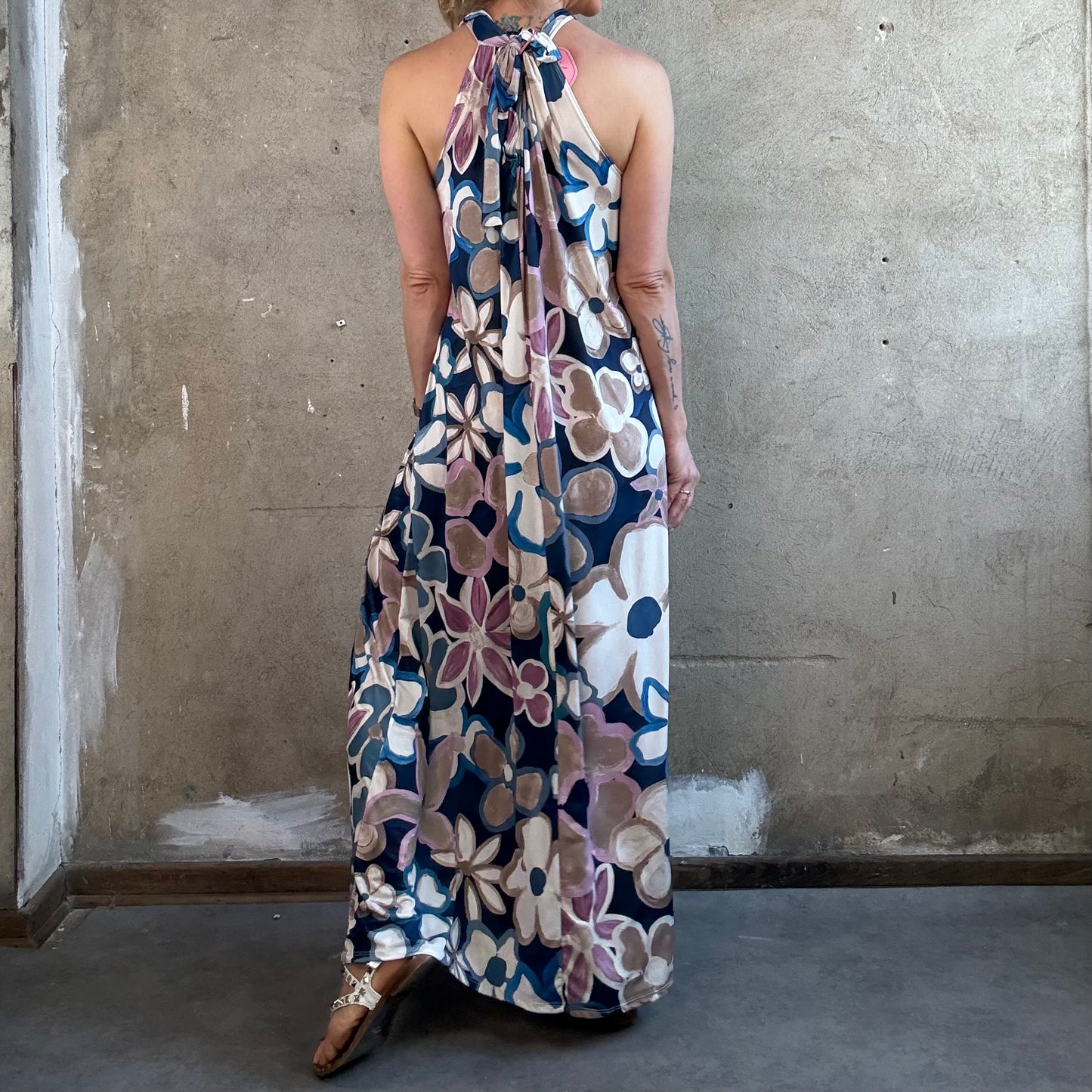 American Neck Maxikleid Flower