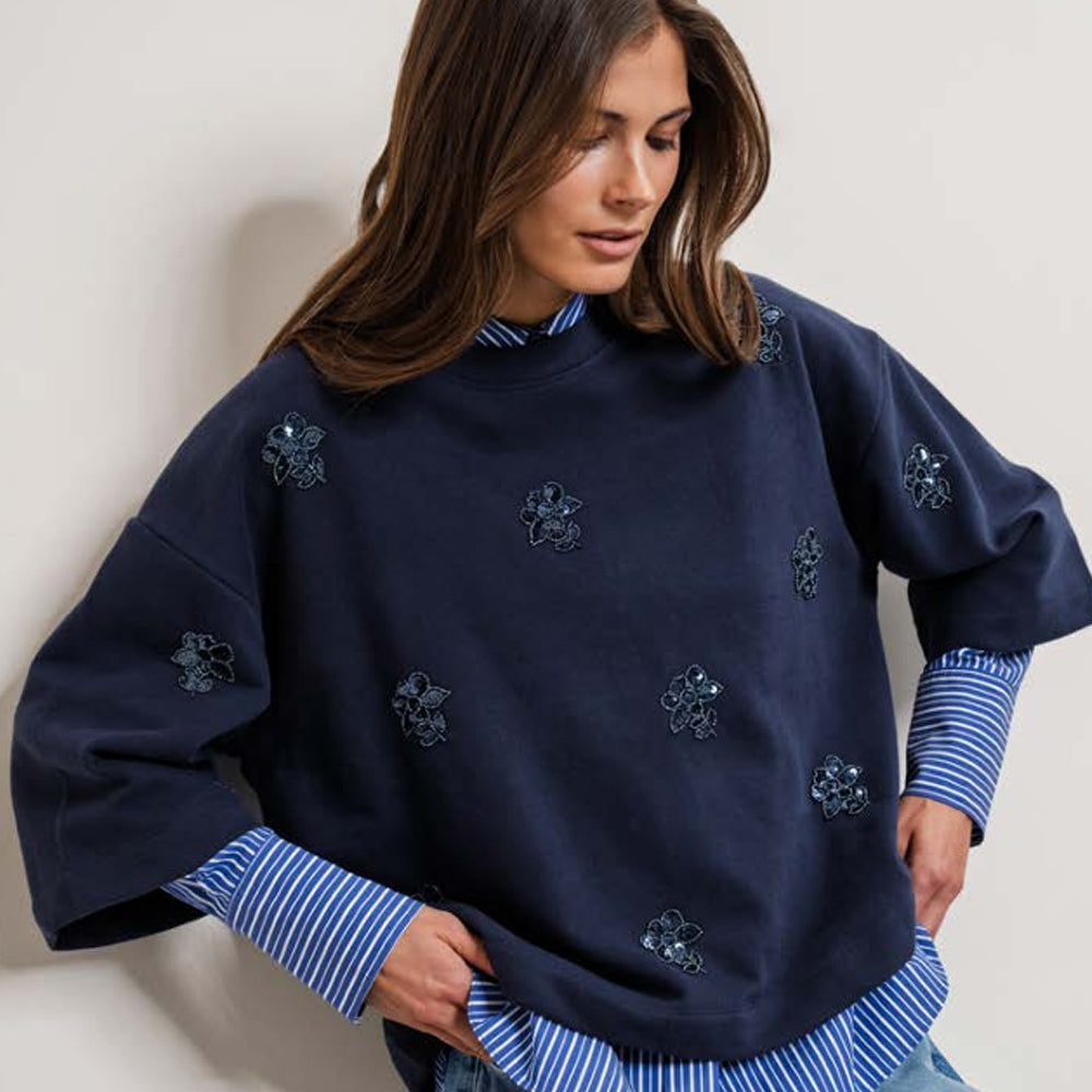 TSP Pailletten-Sweater Halbarm