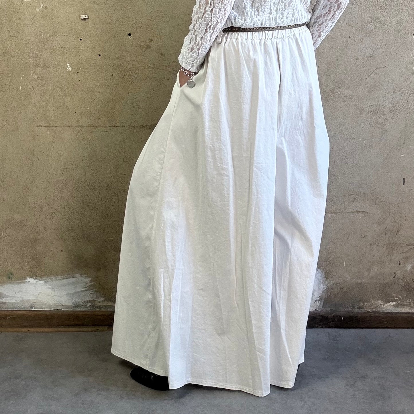 Wideleg Trouser Ecru