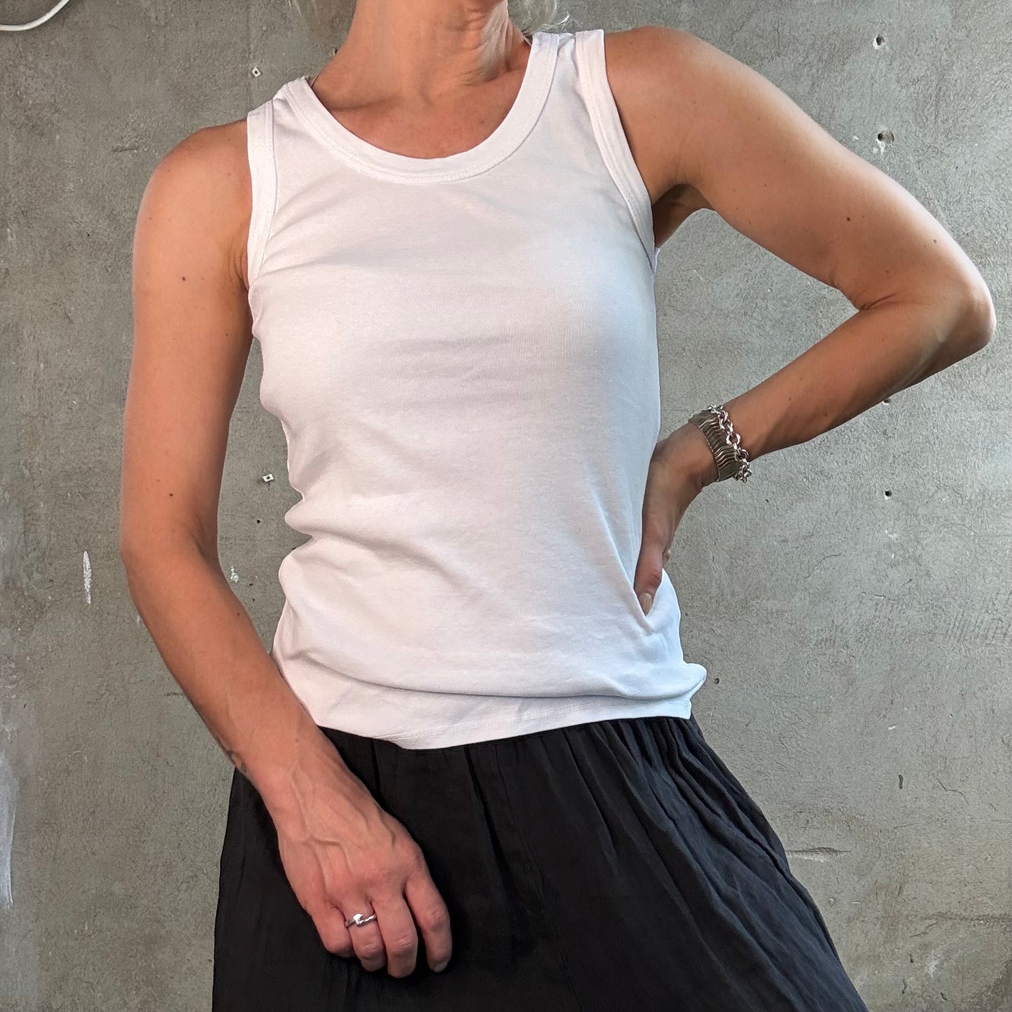 Tank Top Smiley Weiß