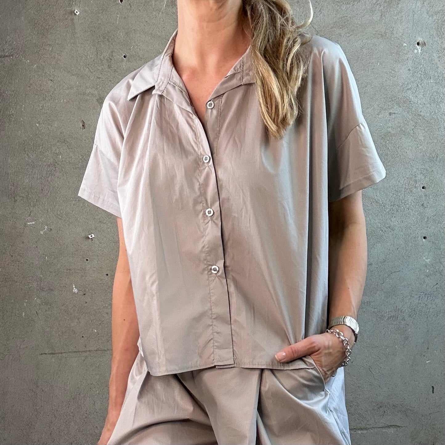 Bluse Kurzarm Popeline