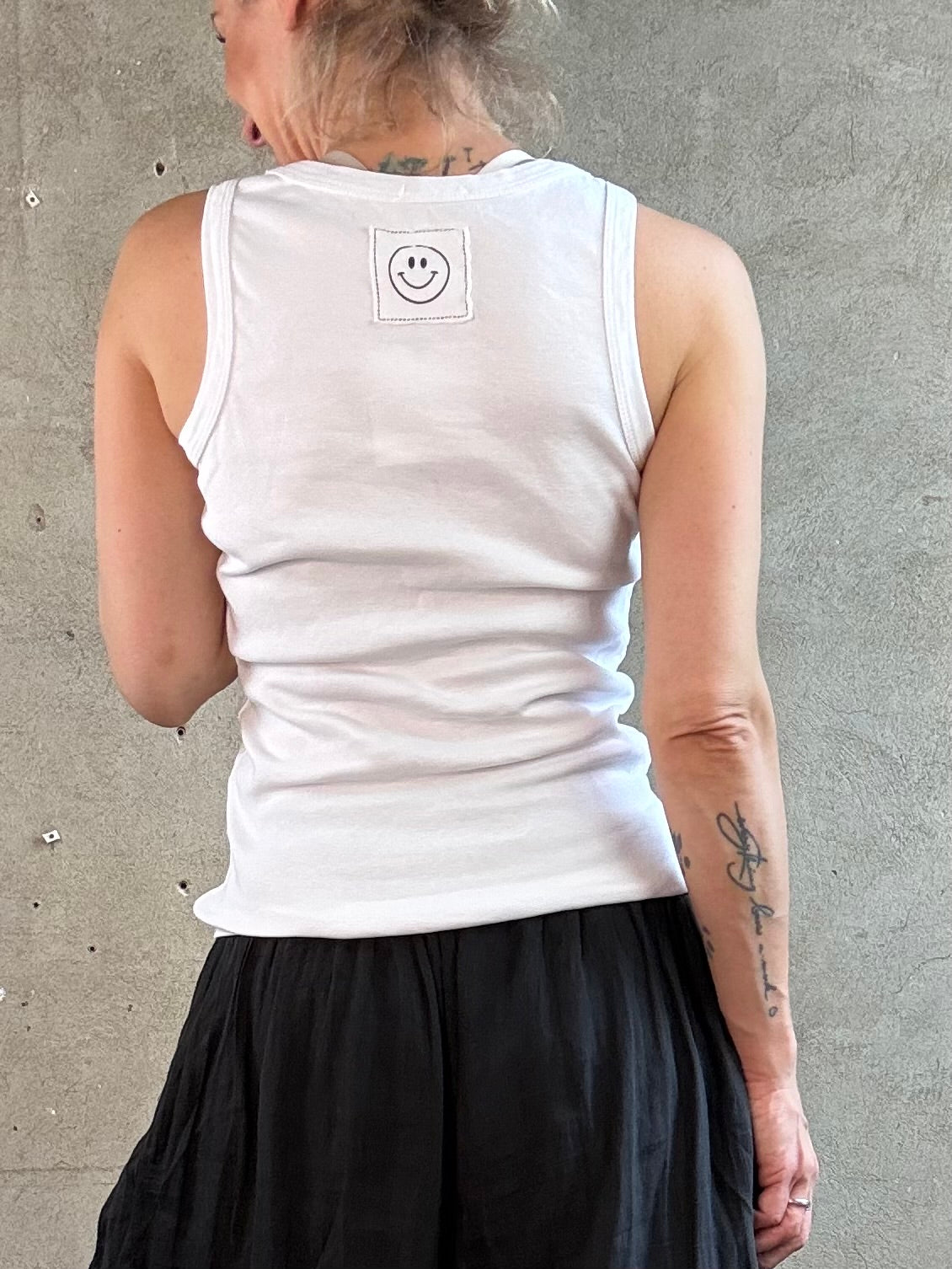 Tank Top Smiley Weiß