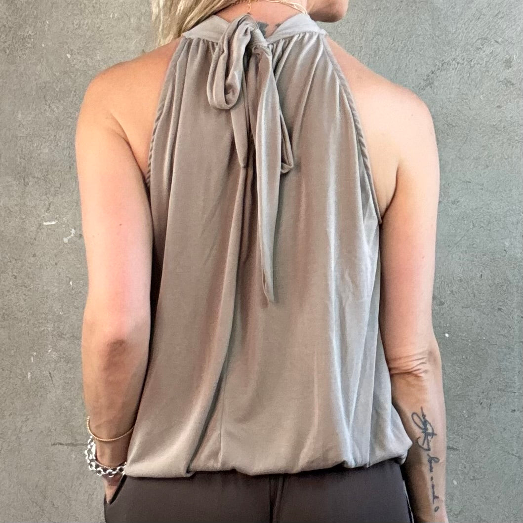 American Neck Top Light Taupe