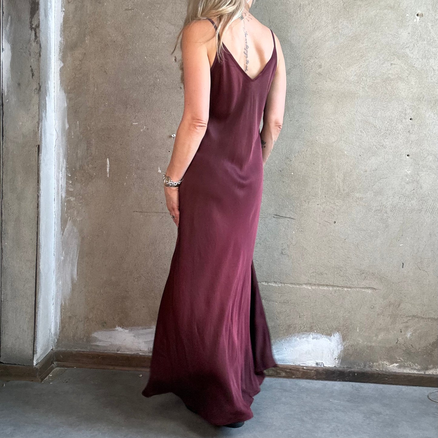 Satinträgerkleid  Bordeaux