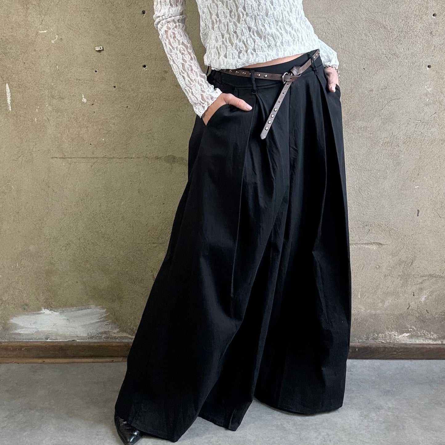 Wideleg Trouser Black