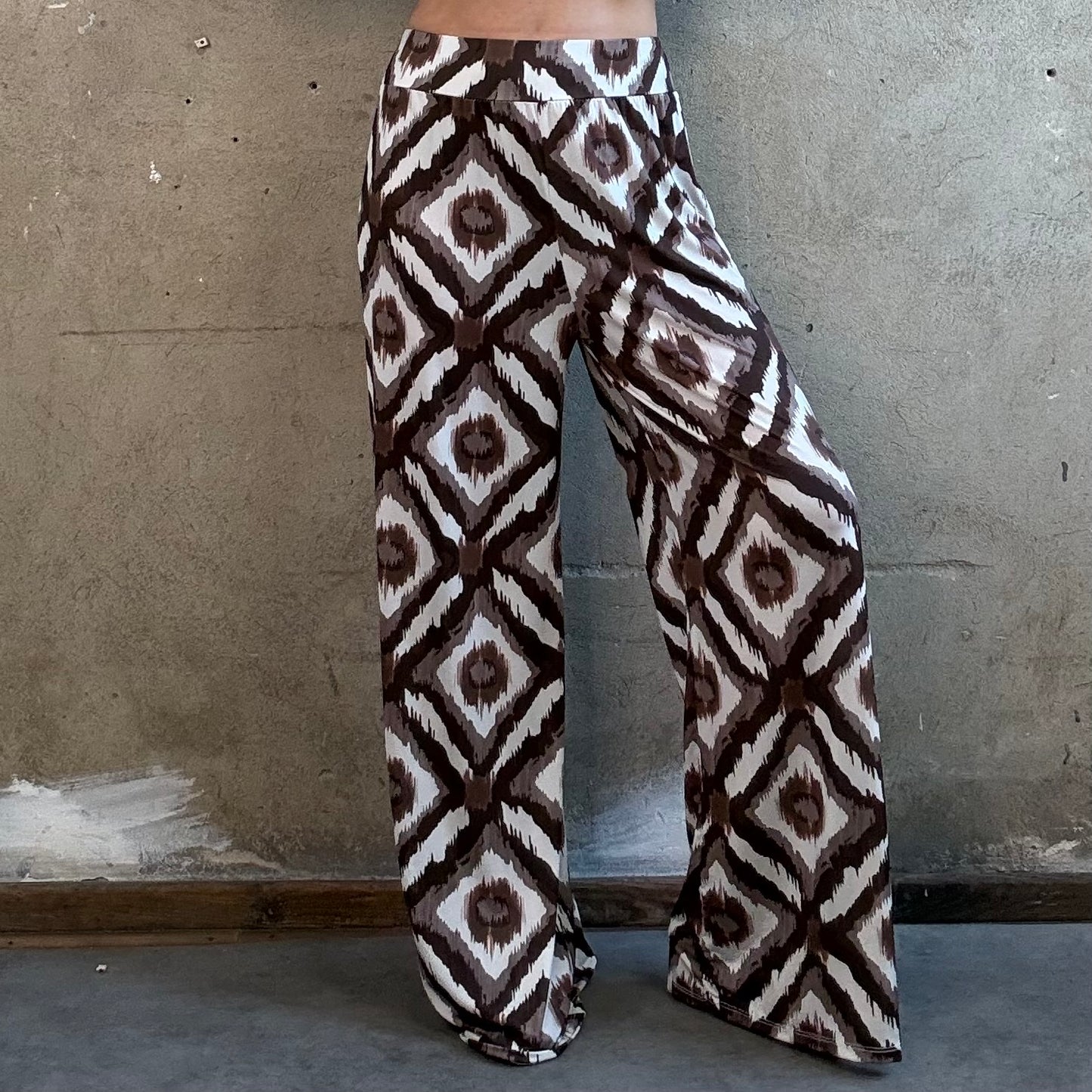 Wide Leg Pant Rautenmuster