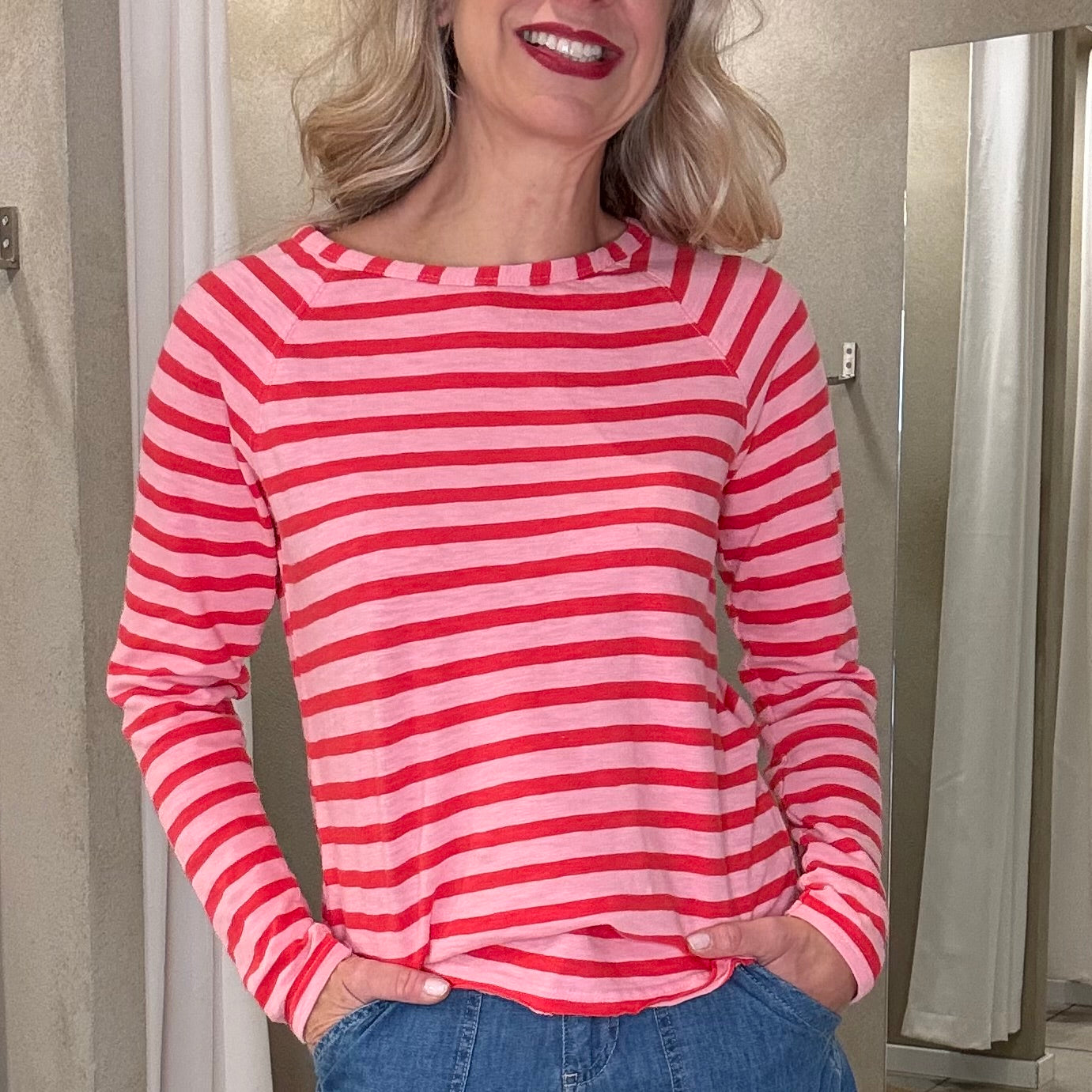 TSP Longsleeve Stripe Rosa/Rot