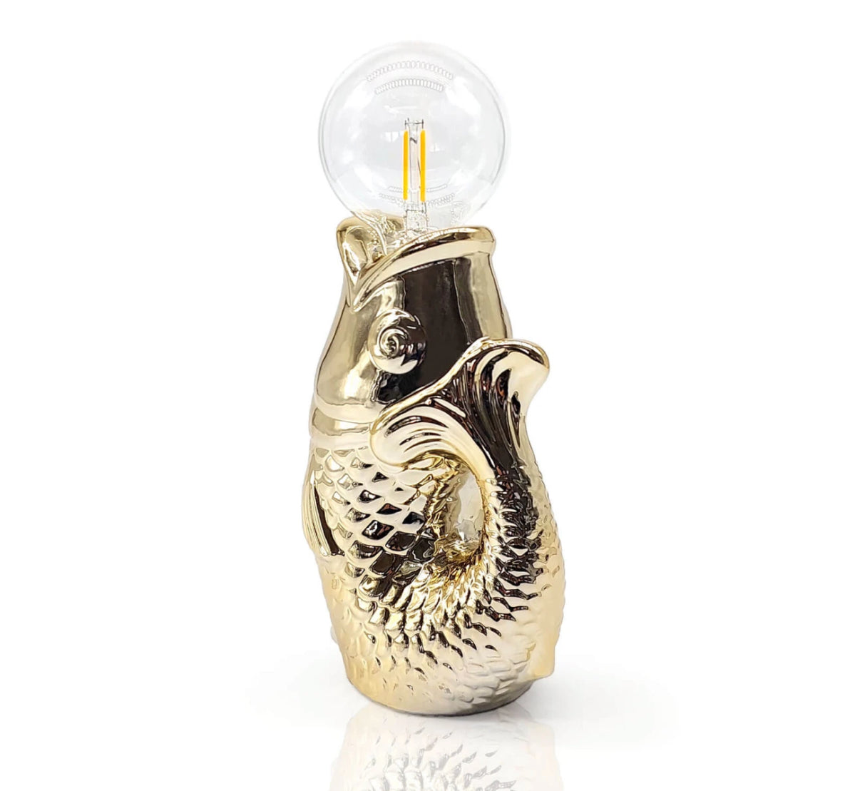 MEA LIVING Fisch Tischleuchte Gold