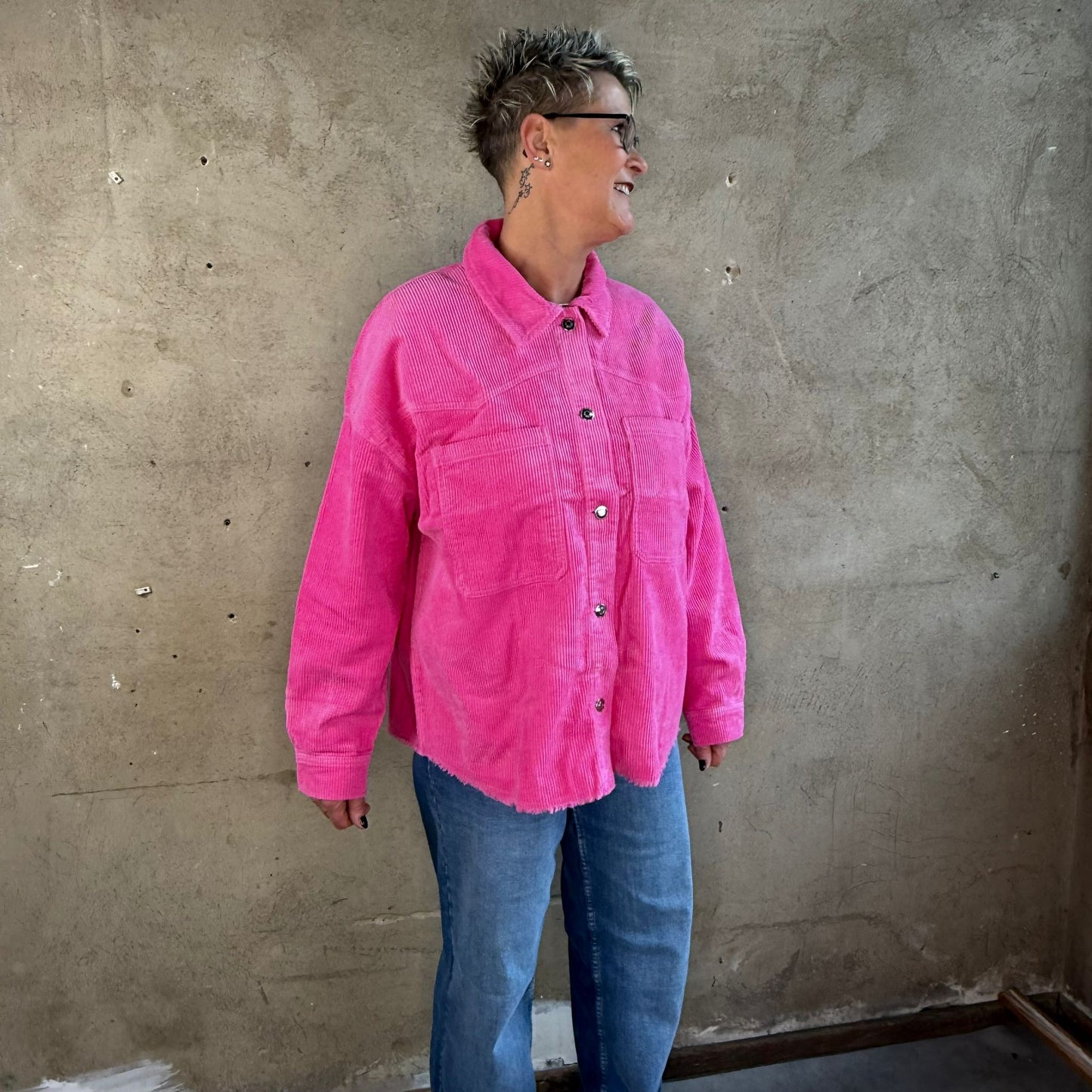 Only Latty Cord Jacke Pink