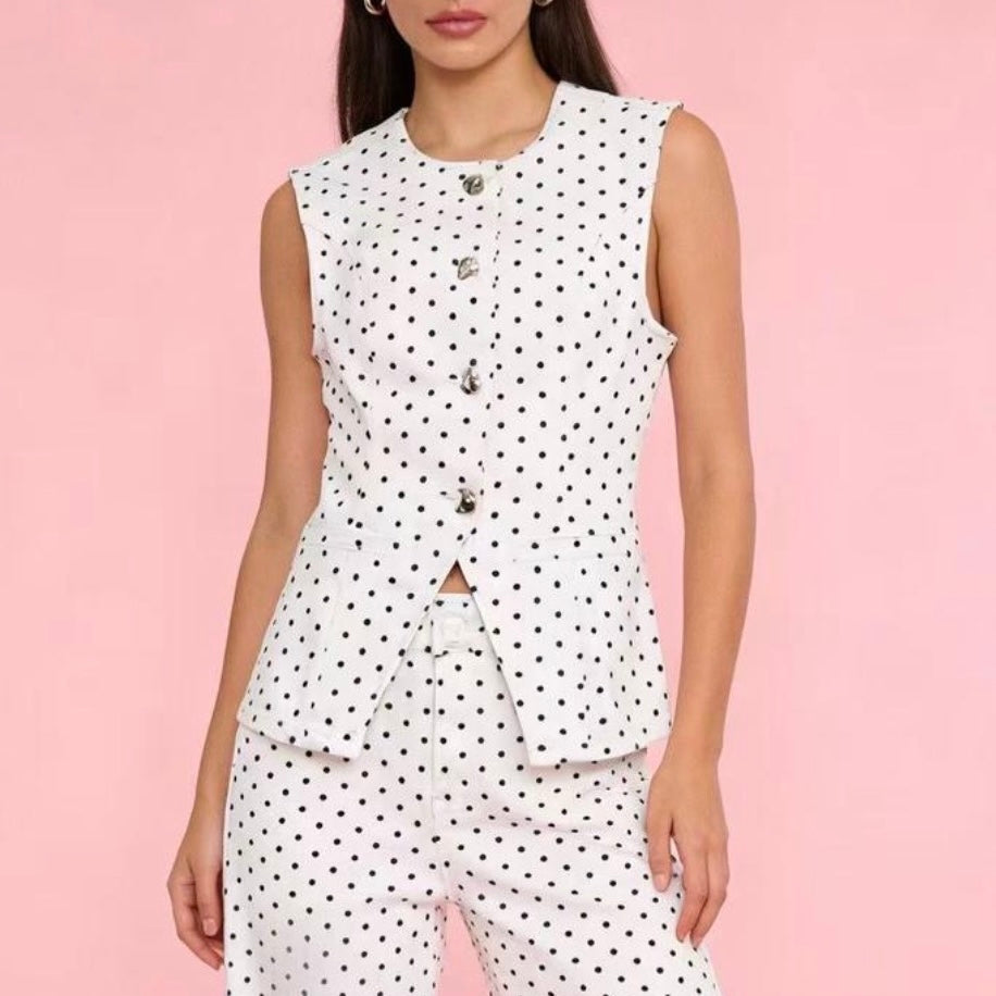 Jeans Weste Polka Dot