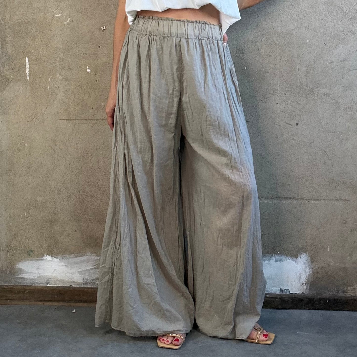 Weite Hose Taupe