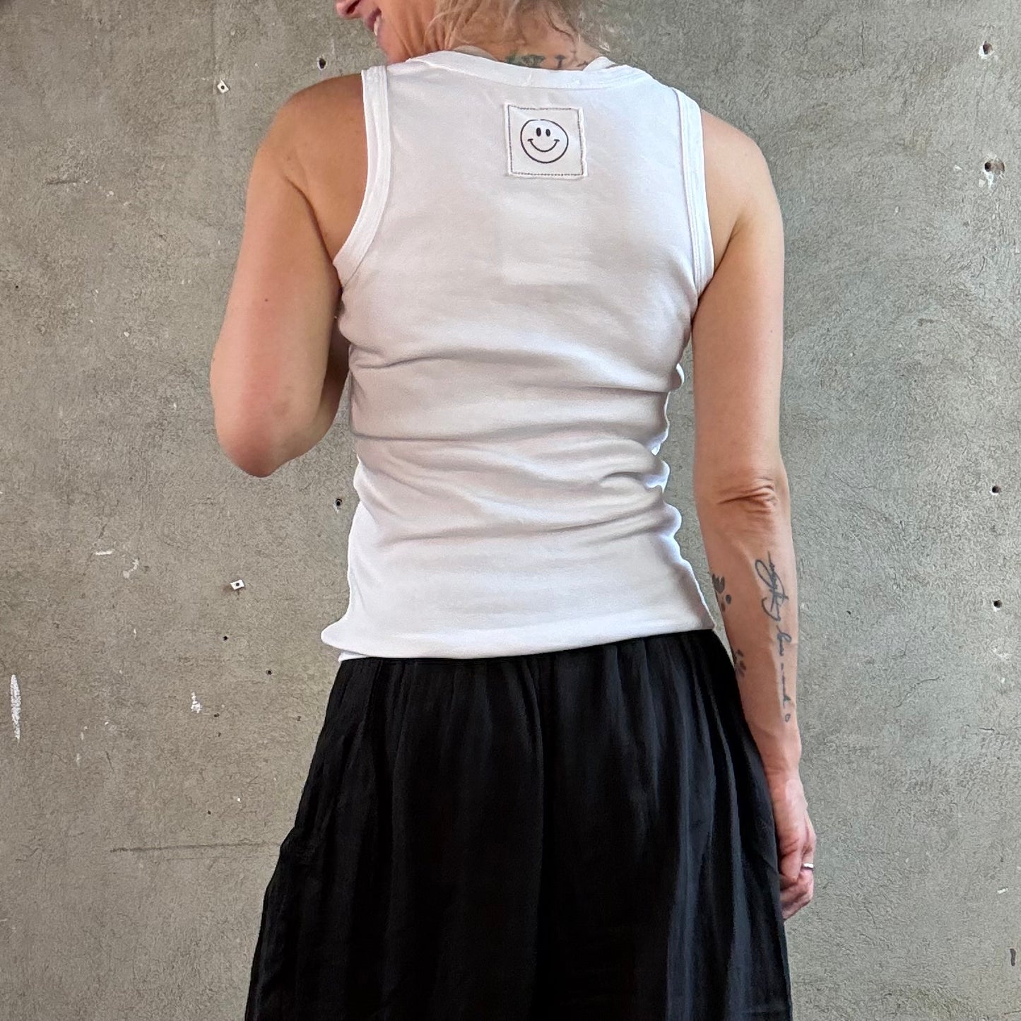Tank Top Smiley Weiß
