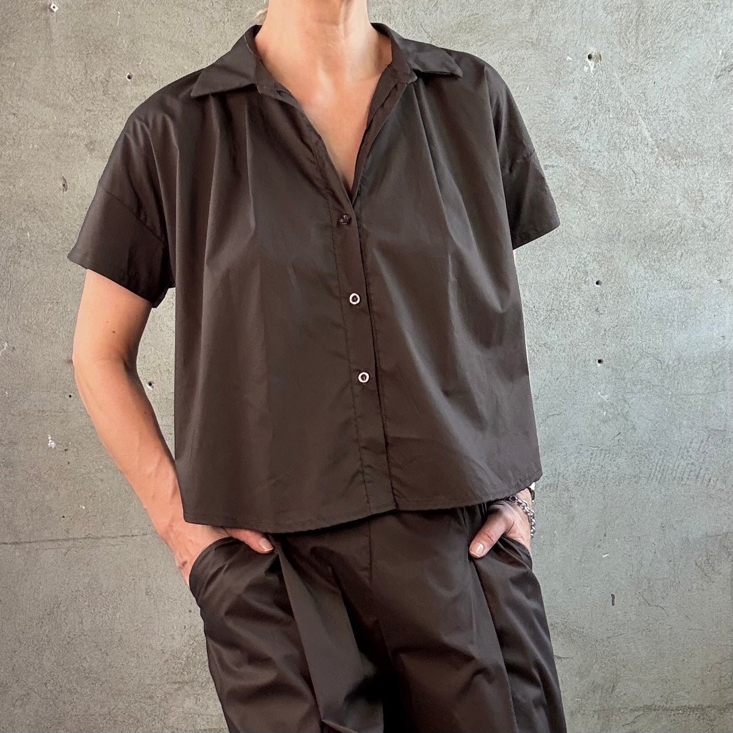 Bluse Kurzarm Popeline