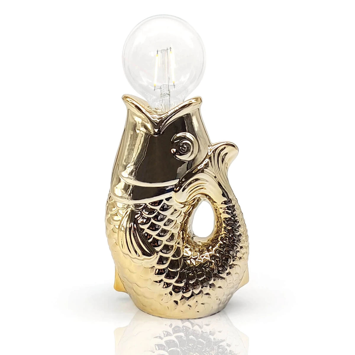 MEA LIVING Fisch Tischleuchte Gold