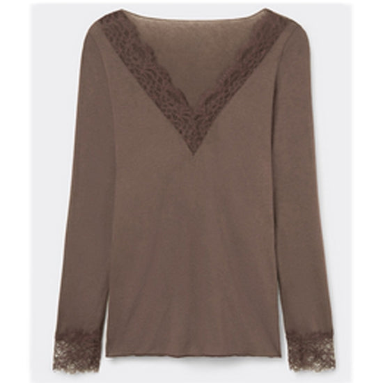 Longsleeve V-Neck in Taupe