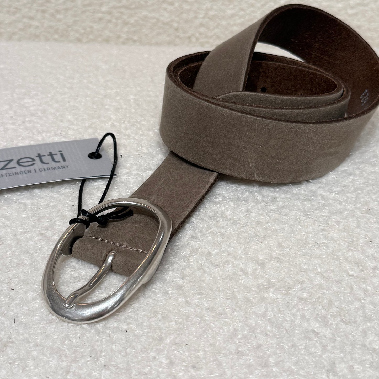 Ledergürtel Velour Taupe