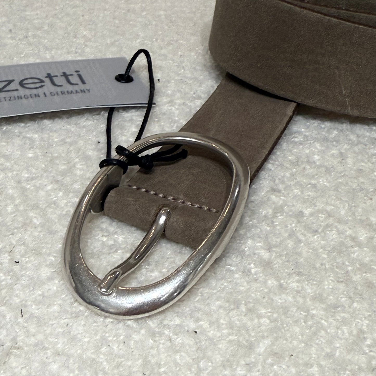 Ledergürtel Velour Taupe