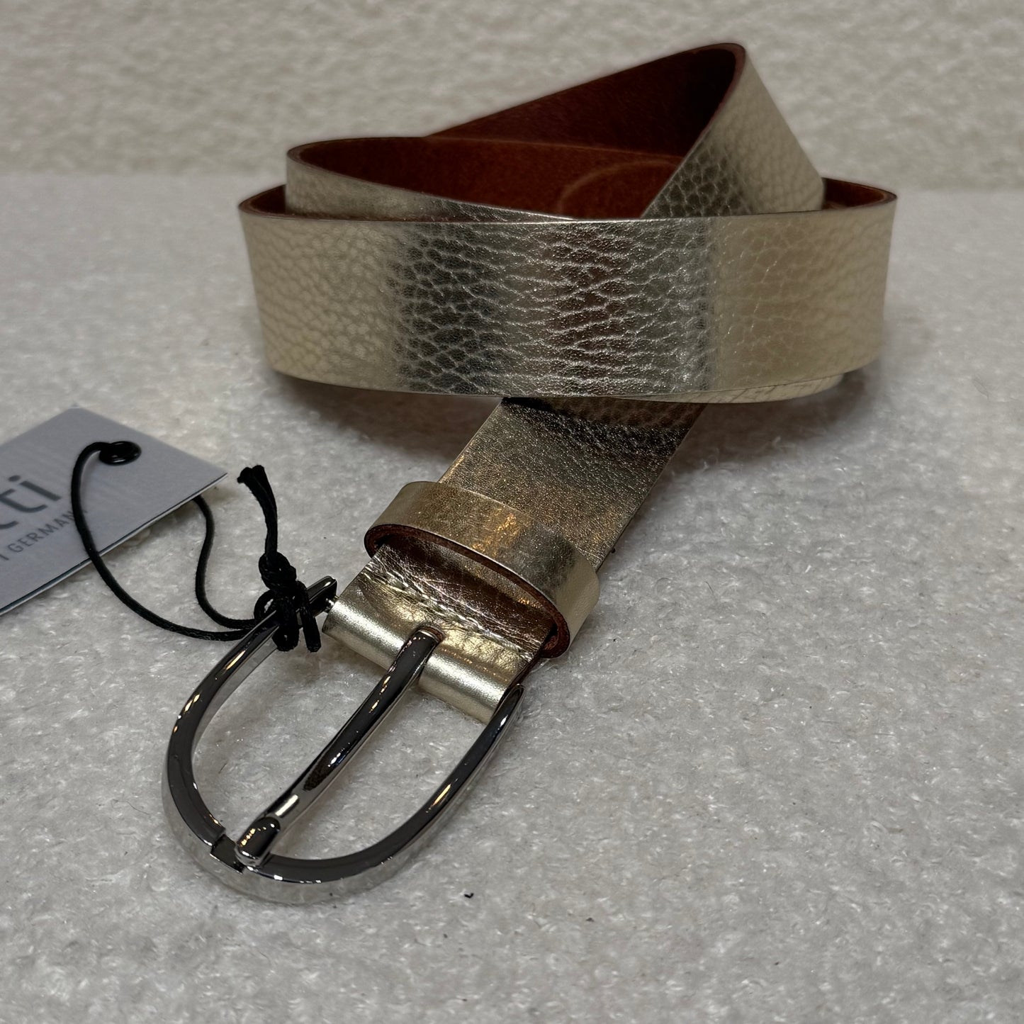 Ledergürtel Platingold