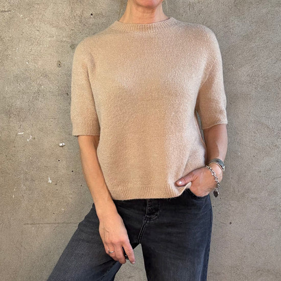Strickshirt Basic Round Camel