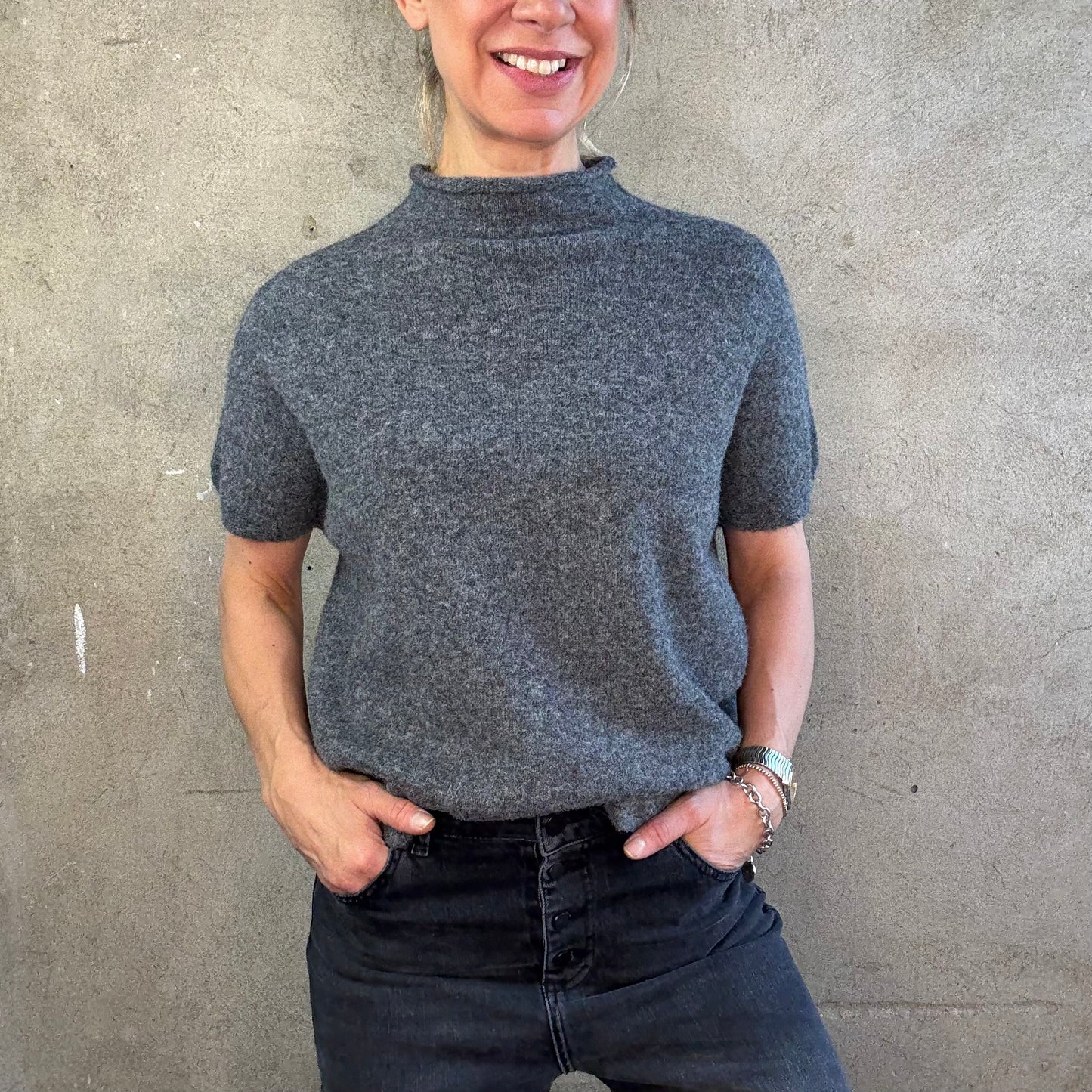 Strickshirt Spencer Grau