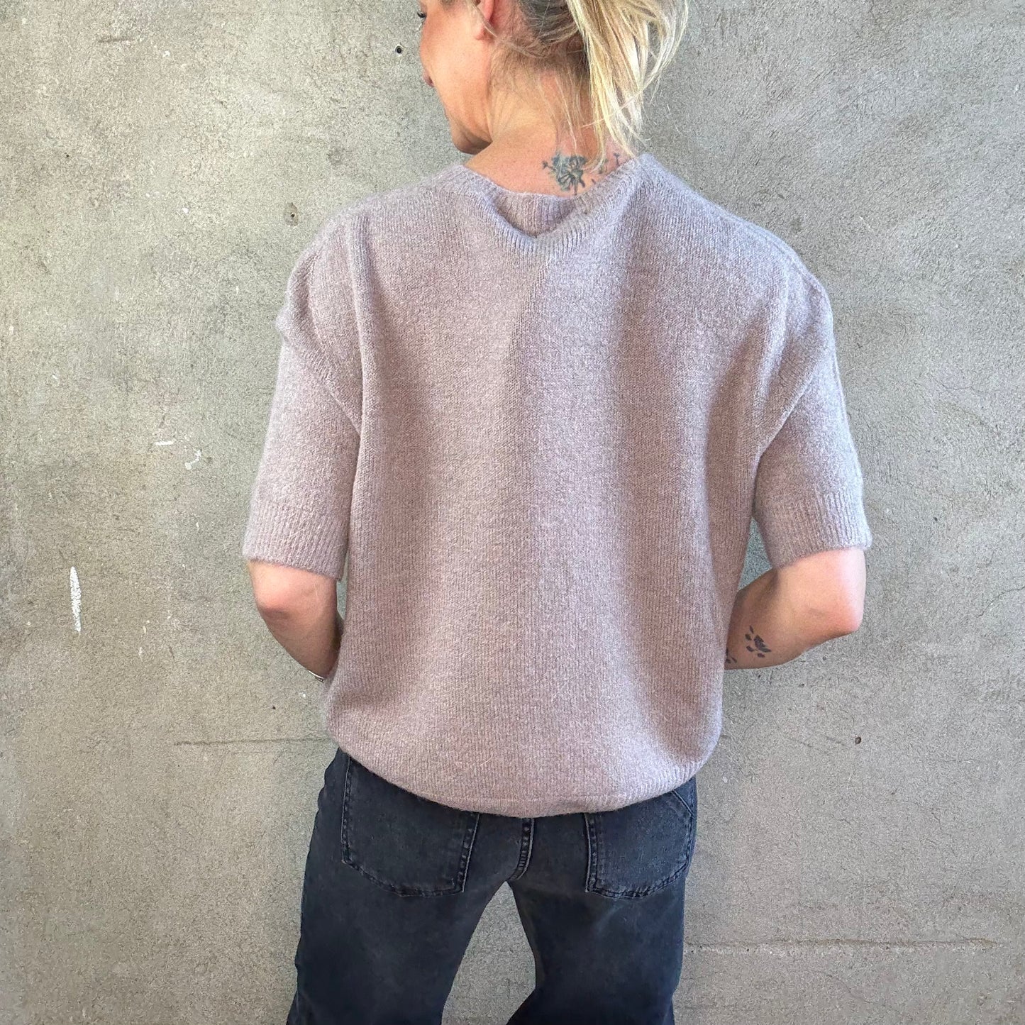 Strickshirt Basic Round Taupe