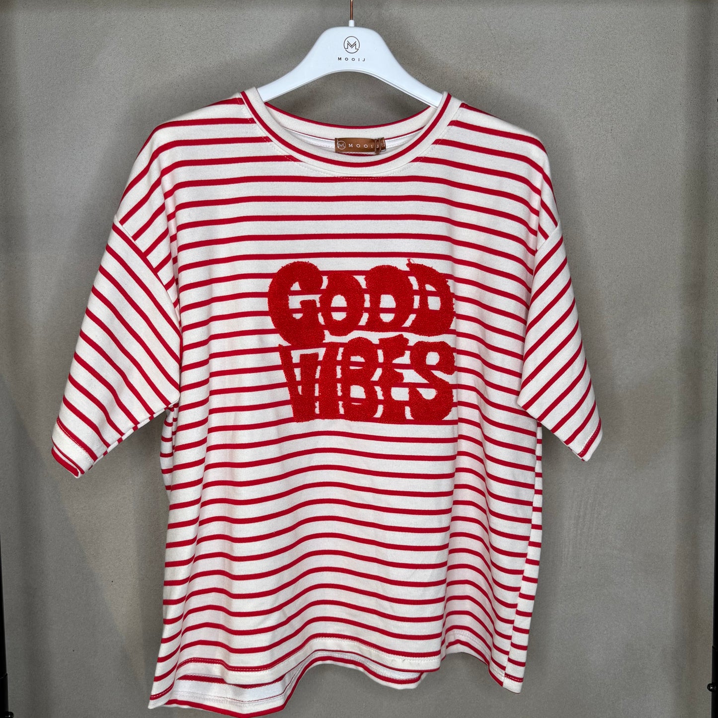 Tshirt Good Vibes Stripe Rot