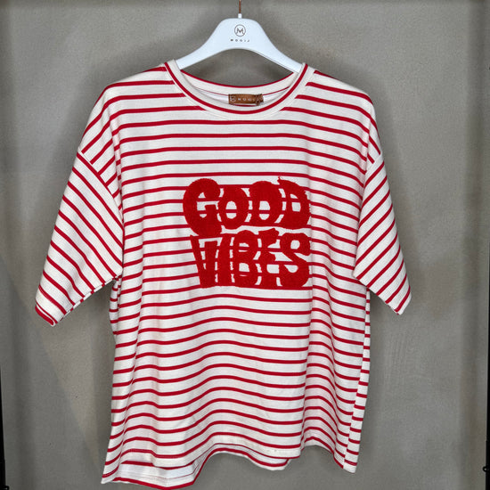 Tshirt Good Vibes Stripe Rot