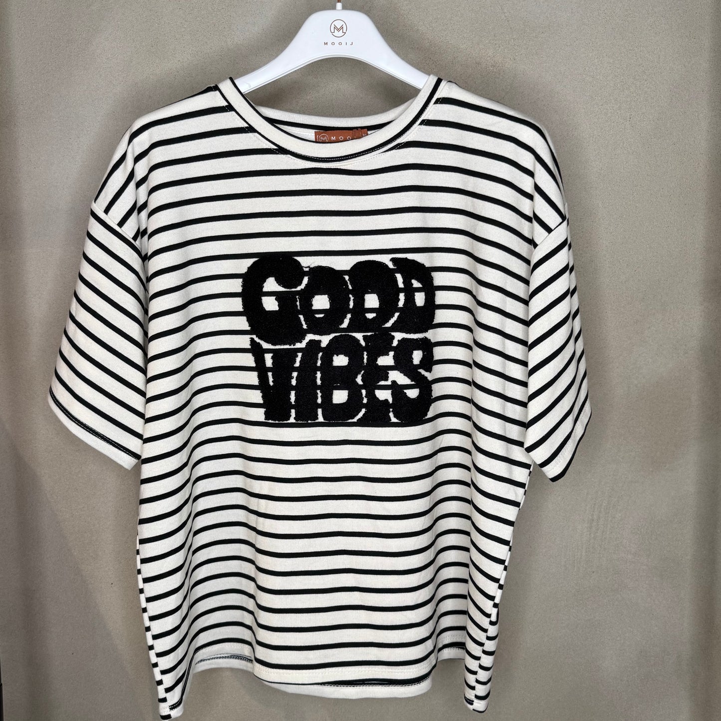 Tshirt Good Vibes Stripe Black