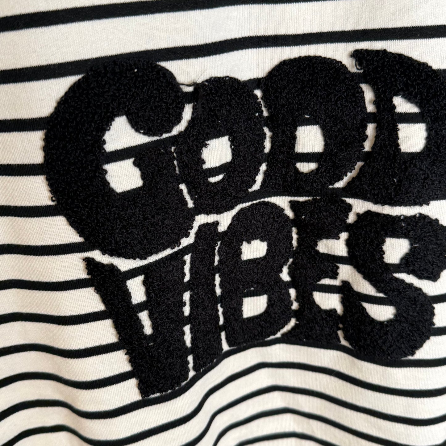 Tshirt Good Vibes Stripe Black