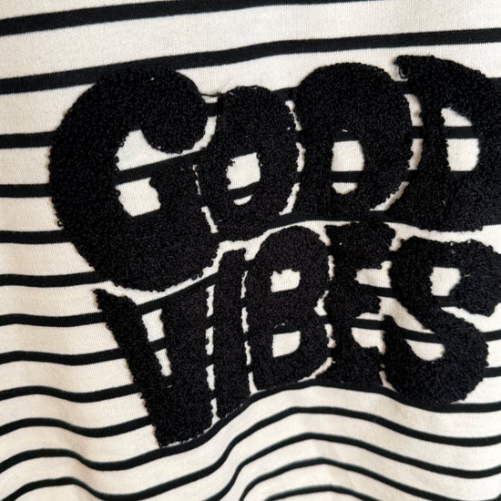 Tshirt Good Vibes Stripe Black