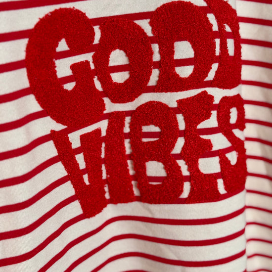Tshirt Good Vibes Stripe Rot