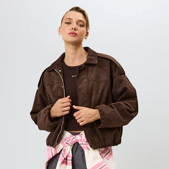OH APRIL Katie Vegan Suede Leather Jacket