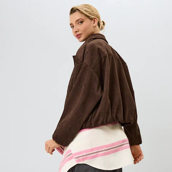 OH APRIL Katie Vegan Suede Leather Jacket