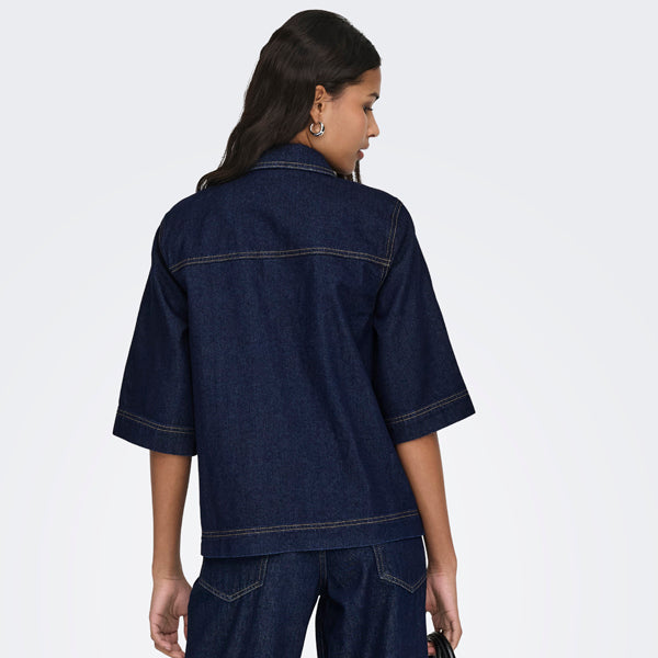 Only Belle Demin Shirt Dark Blue