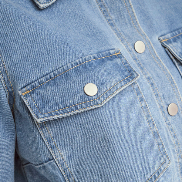 Only Belle Demin Shirt Light Blue