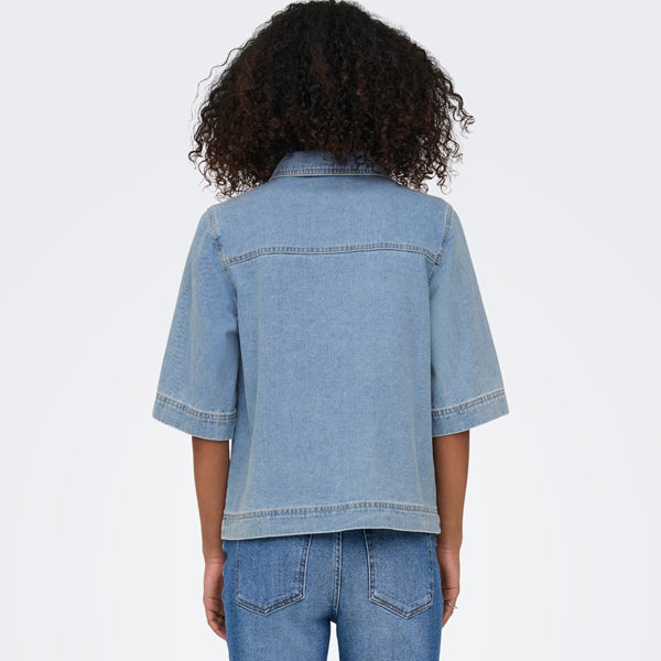 Only Belle Demin Shirt Light Blue