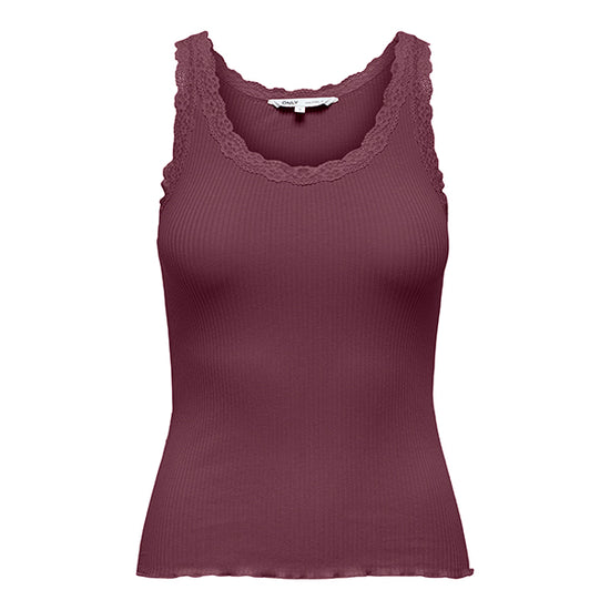 ONLY Sara Lace Top Burgundy