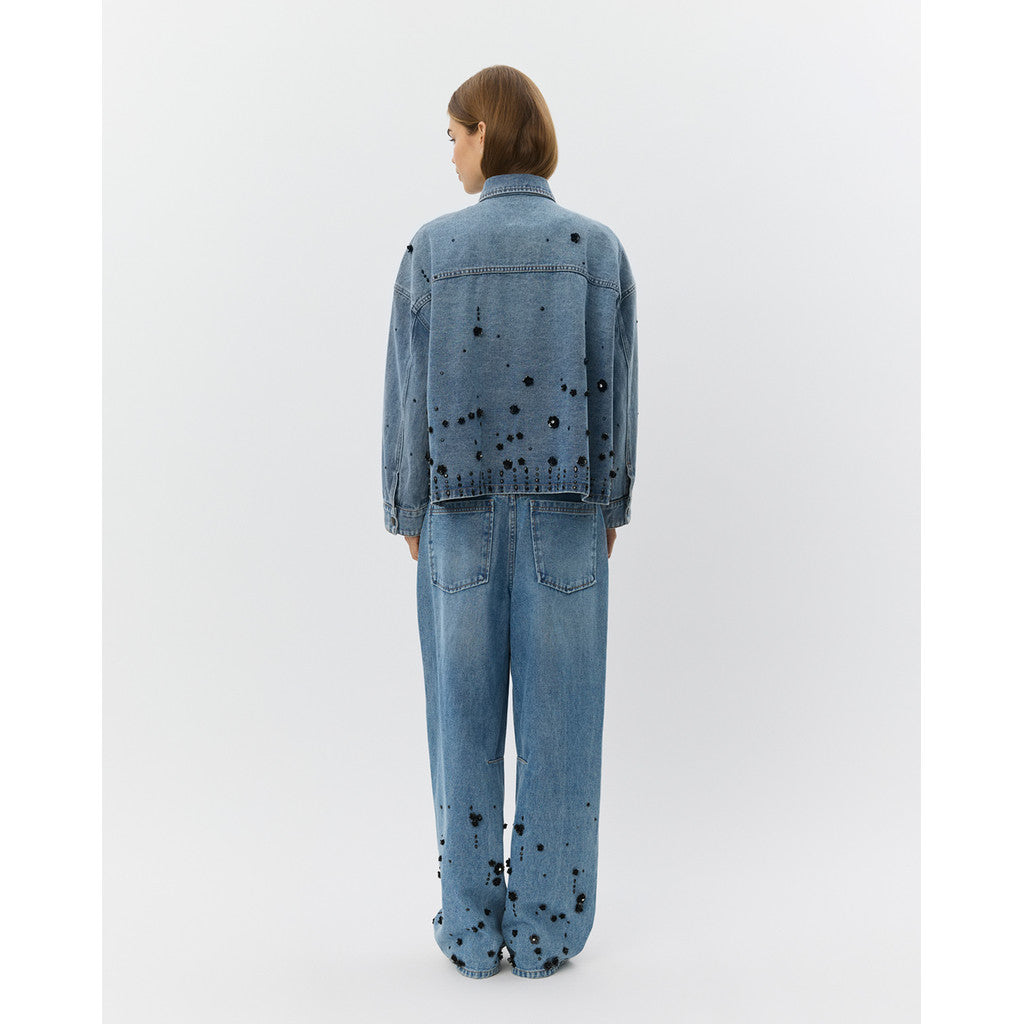 Sofie Schnoor Jeansjacke mit Paillettenblumen