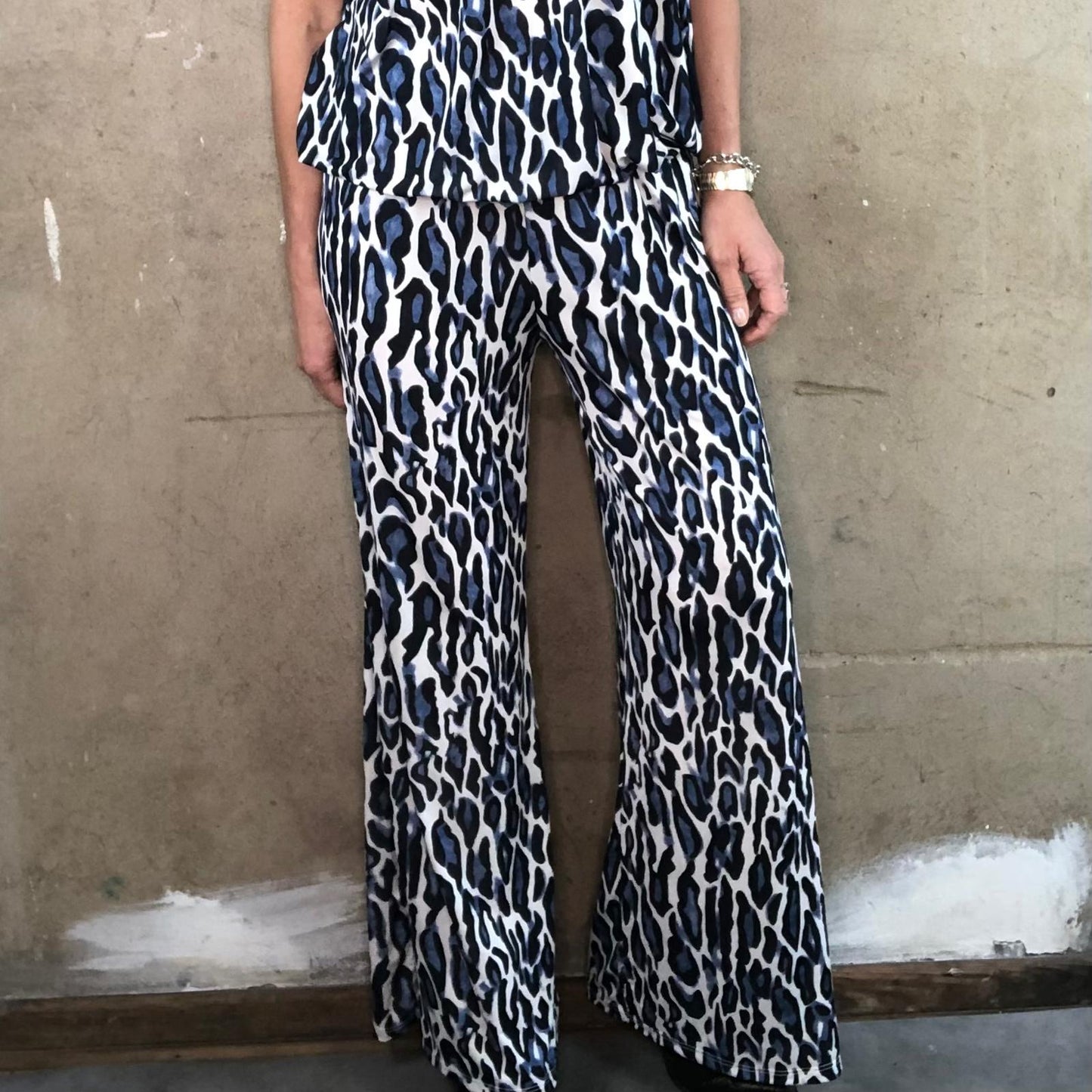 Wide Leg Pant Blue Leo