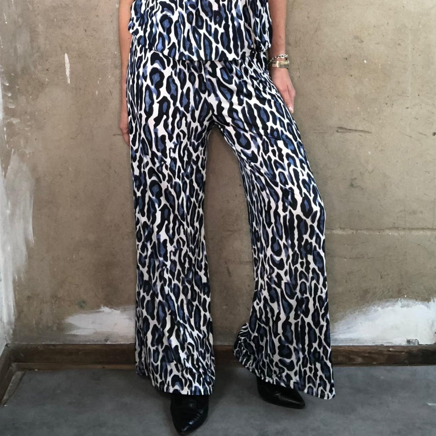 Wide Leg Pant Blue Leo